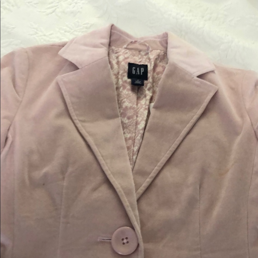 Gap pink velvet blazer.
